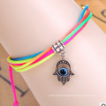 Evil Eye Colorful Thread Diamond Bracelet (XBL13490)
